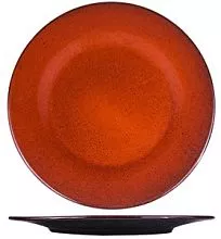 Тарелка Борисовская Керамика ФРФ88802859 фарфор, D=24, H=2см, оранжев., черный