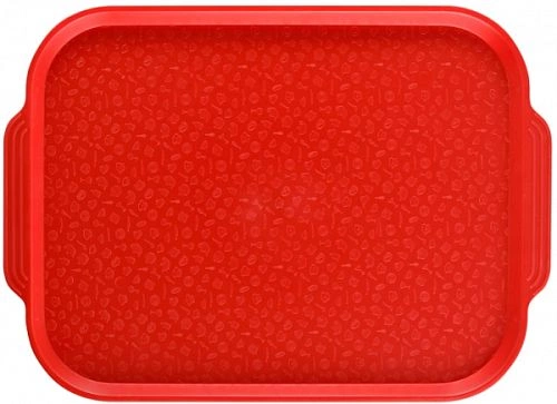Поднос столовый мки017, 450х355 мм с ручками красный
