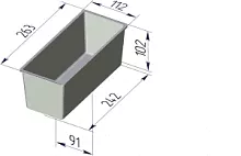 Форма для хлеба "Тостерная" (263 х 112 х 100 мм)