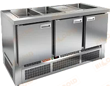 Cтол холодильный для салатов HICOLD SLE3-111GN O с крышкой без борта