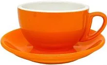 Чайная пара P.L. Proff Cuisine Бариста 81223274 фарфор, 270 мл, D=10,5, H=6,3 см, оранжевый