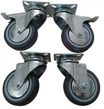 Комплект колес для модулей REFETTORIO ЛР (2шт с тормозом+2шт б/тормоза) цвет серый