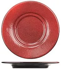 Блюдце Борисовская Керамика ФРФ88801460 фарфор, D=15, 5см, красный, черный