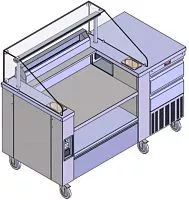 Витрина холодильная передвижная APACH Chef Line LPSSС15RD2/1PLAT/TR15