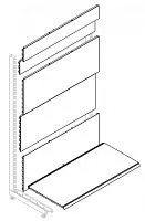 База пристенного стеллажа STAHLER Eco L=1250, H=2250, RAL 9016