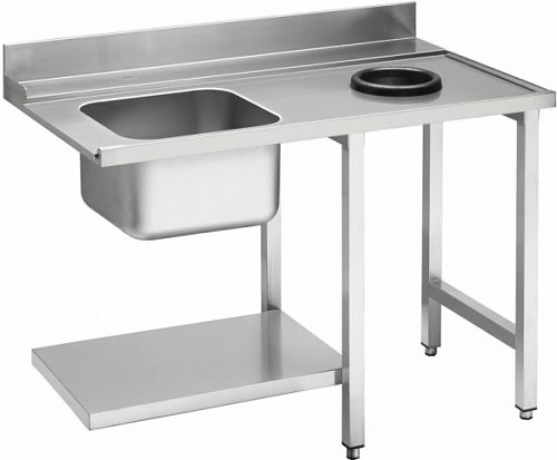 Стол для грязной посуды SMEG WT51200SHR с отверстием для отходов