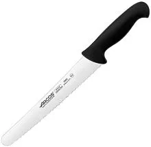 Нож для хлеба ARCOS 293225 сталь нерж., полипроп., L=39/25, B=4см, черный, металлич.