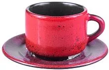 Пара кофейная Борисовская Керамика ФРФ88806360 фарфор, 80мл, красный, черный