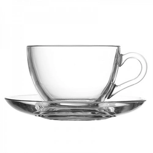 Чайная пара PASABAHCE 97948 стекло, 180 мл, D=9,1, H=6,6 см, прозрачный
