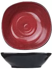 Тарелка глубокая Борисовская Керамика ФРФ88808560 фарфор, 1, 2л, D=235, H=65мм, красный, черный
