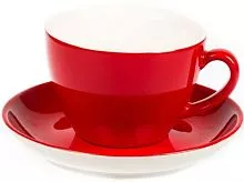Чайная пара P.L. Proff Cuisine Бариста 81223304 фарфор, 300 мл, D=10,2, H=7,2 см, красный