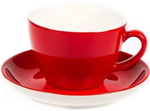 Чайная пара P.L. Proff Cuisine Бариста 81223304 фарфор, 300 мл, D=10,2, H=7,2 см, красный
