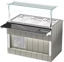 Прилавок холодильный REFETTORIO RC12AS, h=100мм. (на 3 GN1/1)
