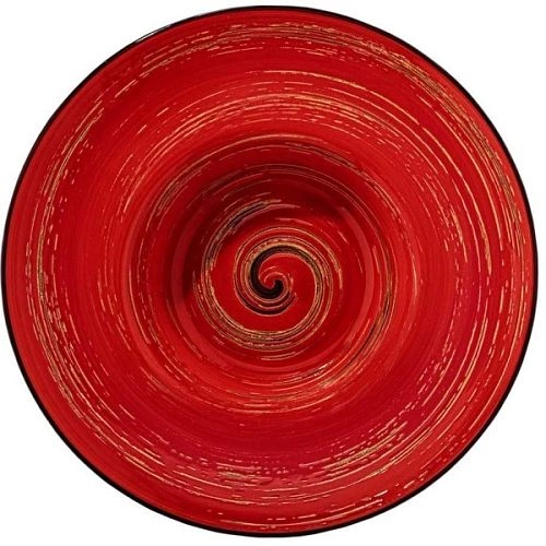 Тарелка глубокая WILMAX Spiral WL-669224/A фарфор, D=25,5 см, красный