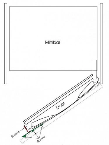 Комплект крепежа двери минибара TEFCOLD к мебельной двери