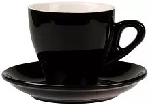 Кофейная пара P.L. Proff Cuisine Бариста 81223287 фарфор, 280 мл, D=9, H=8,5 см, черный