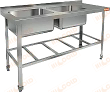 Ванна моечная 2-х секционная HICOLD НСО2М-14/7БРЛ ЭЦ