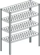 Стеллаж перфорированный APACH Chef Line LSTP18-125