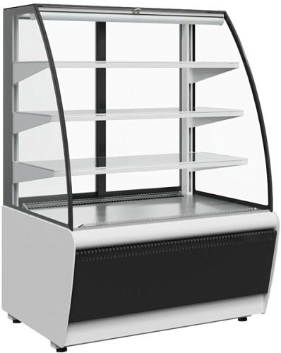 Витрина холодильная кондитерская CARBOMA K70 VV 1,3-1 9006-9005 (ВХСв - 1,3д Люкс) (техно)